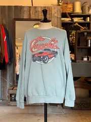 古着　シボレー　グラフィック　スウェット　Light Blue Large