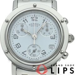 エルメス クリッパー クロノグラフ レディース時計 CL1.310 箱 保証書 SS レディース時計 ホワイト 仕上げ済  美品