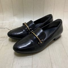 AmiAmi （アミアミ）晴雨兼用 生活 防水 レインローファー バックルプレーン靴 レディース S グロスブラックスムース（ビット）