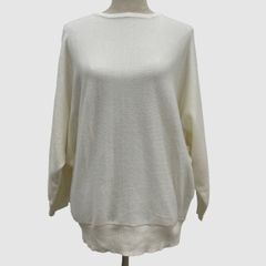natural couture 長袖 ドルマンスリーブニット 白 ボートネック #607C-009
