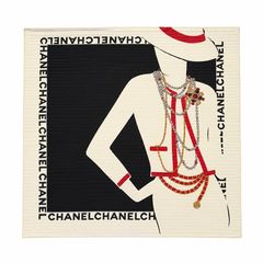 CHANEL シャネル 大判シルクスカーフ 90×90 マドモアゼル ココ