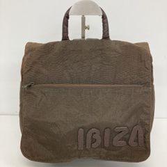 IBIZA/イビザ リュックサック/バックパック ブラウン系 ロゴパッチ ナイロン×一部レザー調 2way ハンド/デイパック[OX04310]