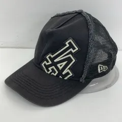 NEW ERA/ニューエラ LAロゴ メッシュキャップ/帽子 ブラック 黒 フリンジ加工[OA06815]