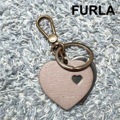 FURLA フルラ ハートキーホルダー バッグチャーム ピンク レザー