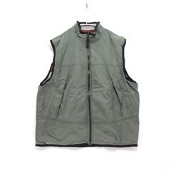 【中古A】メンズ L オールドギャップ OLD GAP 00s サーマルライニング ナイロンジップアップベスト 2000年 Thermal-Lined Nylon Zip-Up Vest オリーブ カーキ アーカイブ