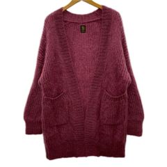 BATONER Mohair Wool Blend Knit Cardigan, Size 1 / Pink