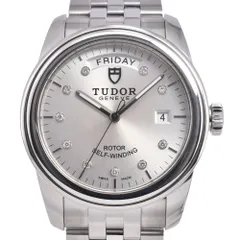 チューダー TUDOR 56000 グラマー デイデイト 10P ダイヤモンド シルバー 自動巻き メンズ 美品 保証書付き 腕時計 I#150084