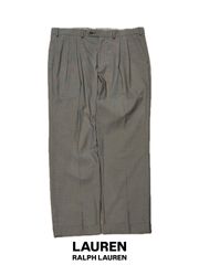 【 LAUREN  RALPH LAUREN /  Slacks 】 ラルフローレン　スラックス　千鳥柄　2タック　薄手　ポリレーヨン　《 W36  L30 》