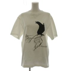アンドワンダー and wander Tシャツ 2 白 ホワイト プリント 半袖 ラウンドネック /LP