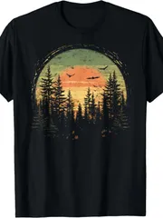 ユニセックス Tシャツ 半袖 黒 ヴィンテージ風 レトロ 風景