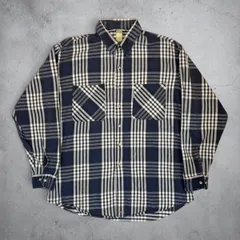 USA製 80s St.John's Bay Flannel L/S Shirt XL-Tall ブルー セントジョンズベイ ネルシャツ 青系 古着