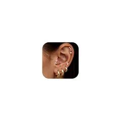 JeryWe 7ペア ピアス レディース スタッド フープ セット 組み合わせ 可愛い 小さめ シンプル キラキラ ジルコニア おしゃれ 人気 シルバー ゴールド 日常 女性 ジュエリー