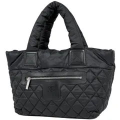 シャネル CHANEL トートバッグ コココクーン スモール ココマーク ナイロン ブラック A48610 レディース 【中古】