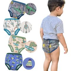 【新品】 [MooMoo Baby] ベビートレーニングパンツ 6層 防漏&安心設計 トイトレパンツ 4枚セット 強い吸水性 男の子 女の子 柔らかい純綿素材 おむつ卒業応援 おねしょズボン 失禁対策