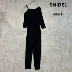 Snidel スナイデル ワンショルダー ストラップ カット オールインワン F ブラック 黒 七分袖 サロペット コンビネゾン つなぎ パンツ レディース リヨセル モード パーティー 二次会 ★ ■◇ ◇■