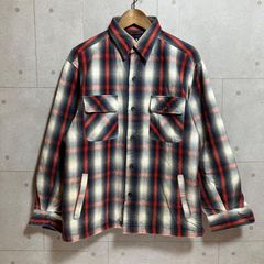 VAN JAC オンブレチェック 中綿 ジャケット アウター ブルゾン L コットン レッド ブルー VAN Jacketメンズ SU-64-8