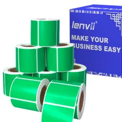【大人気】LENVII グリーン 40×30mm 感熱ラベル 8巻セット 計2000枚