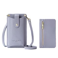 【新品】 [LEOLEO] スマホショルダー スマホポーチ ショルダーバッグ スマホポシェット 携帯ポッチ スマホポシェット 軽量 レディース ポーチ 斜め掛け 縦型 カードケース付き (ムラサキ) 1