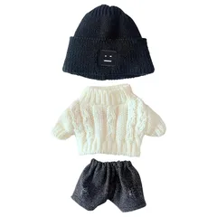 【新品】 niannyyhouse　人形の服 20cm　着せ替え　帽子+セーター+半ズボン　3点セット　ツイストセーター　ぬいぐるみ 用　綿人形の服　人形ベビー服 (b1)