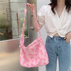 花柄トートバッグ ショルダーバッグ 軽量 カラー：ピンク 商品コード：99HCXB-022