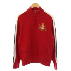 ポロ バイ ラルフローレン Polo by Ralph Lauren トレーナー スウェット プルオーバー 長袖 ハーフジップ ハイネック 刺繍 M 赤 /BM ■GY09