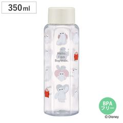 水筒 350ml 六角ブローボトル ベイマックスsweet （ 直飲み プラボトル ダイレクトボトル マグボトル 常温 軽量 クリア BPAフリー ベイマックス 直のみ マグ ボトル スリム 健康 ドリンク クリアボトル ウォーターボトル かわいい )