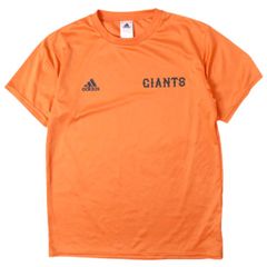 adidas x 読売ジャイアンツ アディダス 巨人軍 別注 速乾素材 ポリエステルメッシュ ロゴTシャツ JD0021 O(XL) ORANGE 半袖 トップス g14038