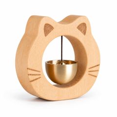 Morisho ドアベル 玄関 店舗用 猫 ドアチャイム 玄関ベル 玄関チャイム ウィンドチャイム ドア鈴 呼び鈴 鈴 マグネット 磁石 ナチュラル [ナチュラル]