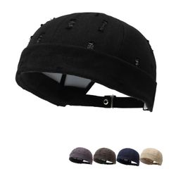 【新品】コットン ツイル ロールキャップ Rolll Cap ツバなし帽 ダメージ 加工 (5色)【送料無料】