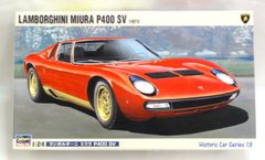 M[宅80]1267 ハセガワ 1/24 ランボルギーニ ミウラ P400 SV 1971 HC13 グレードアップパーツ付き 箱傷みあり 未組立 長期保管品