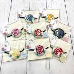 クロスステッチのバラヘアゴム