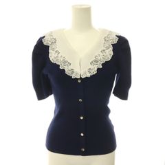 リランドチュール Rirandture 25AW エンブロイダリーカラーニット カットソー 半袖 2 紺 ネイビー /NR ■OS
