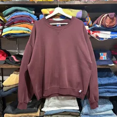 00s RUSSELL ATHLETIC Solid Wine Red Crewneck Sweatshirt XL - Made in Mexico