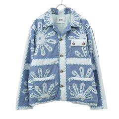 BODE ボーディー SIGNATURE FLORAL WORKWEAR JACKET シグネチャーフローラルワークウェアジャケット ブルー L/XL