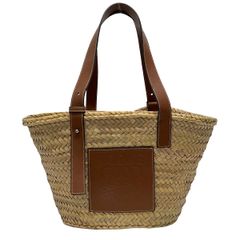 LOEWE(ロエベ) トートバッグ バスケット ベージュ×ブラウン かごバッグ レザー