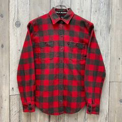 POLO JEANS CO. RALPH LAUREN ポロジーンズ ラルフローレン レッド 肉厚 厚地 ヘビネル 長袖 チェック ネルシャツ レディース S サイズ