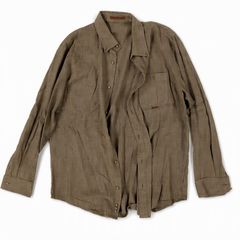 PAPAS パパス 千鳥格子シャツ 長袖 46 ブラウン PENDLETON風