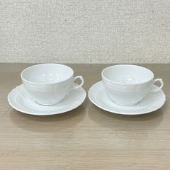 Richard Ginori リチャードジノリ ベッキオホワイト カップ＆ソーサー 2客セット [B930③14]