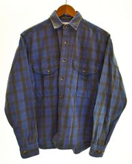 フィルソン FILSON USA製 ALASKAN GUIDE SHIRTS アラスカン ガイド フランネル ワーク シャツ チェック柄 S 長袖シャツ ブルー Sサイズ 103MT-5498