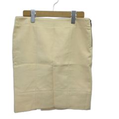 フェンディ FENDI ミニスカート スカート 40 イエローベージュ 無地 膝丈 311MF402 /AY ■GY47