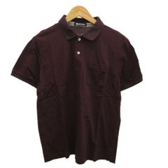 アクアスキュータム AQUASCUTUM ポロシャツ L 茶 ブラウン ロゴ刺繍 半袖 胸ポケット /PP ■GY50