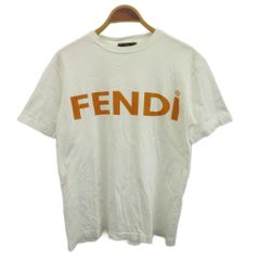 フェンディ FENDI Tシャツ 白 ホワイト ロゴプリント 半袖 カットソー /PP ■GY18
