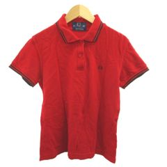フレッドペリー FRED PERRY ポロシャツ かのこ 無地 半袖 40 赤 レッド /KK ■GY12