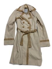 希少　Y2K　MONCLER　モンクレール　トレンチコート　ダブルブレスト　ベージュ　コート　サイズ0　コットン