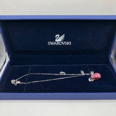 2225　【良品】　Swarovski　スワロフスキー　ネックレス　アクセサリー　ピンク　クリア　ドロップ　レディース