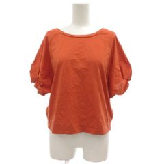 ビームスハート BEAMS HEART 美品 バルーンスリーブブラウス カットソー プルオーバー ボートネック オレンジ /OB
