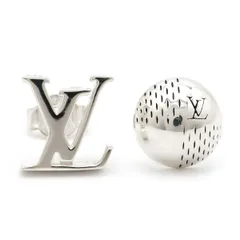 【 美品 】LOUIS VUITTON ルイ・ヴィトン Ag925 ピアス・LV スーツ M02423 シルバー イタリア製 メンズ レディース アクセサリー ルイヴィトン