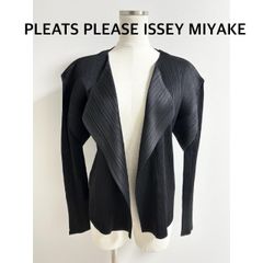 PLEATS PLEASE ISSEY MIYAKE　プリーツプリーズイッセイミヤケ　プリーツカーディガン　日本製　4　ブラック　長袖　綺麗め　フォーマル　お出掛け　お洒落　送料込み 6470990