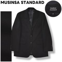 【美品】 ムシンサスタンダード MUSINSA STANDARD 2B シングル テーラード アンコン ジャケット ストレッチ ノッチドラペル センターベント 総裏地 M ブラック モード レディース