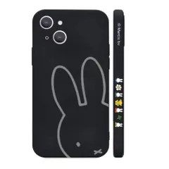 iPhone17 用 ケース ミッフィー iPhone 17 用 保護カバー キャラクター スマホケース ［シリコン 軽薄型 ワイヤレス充電対応 レンズ保護 ストラップホール付き］ 6.3インチ ケース アイフォン17 対応 BLACK